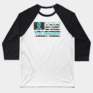 No One Fights Alone PTSD Awareness Baseball T-Shirt